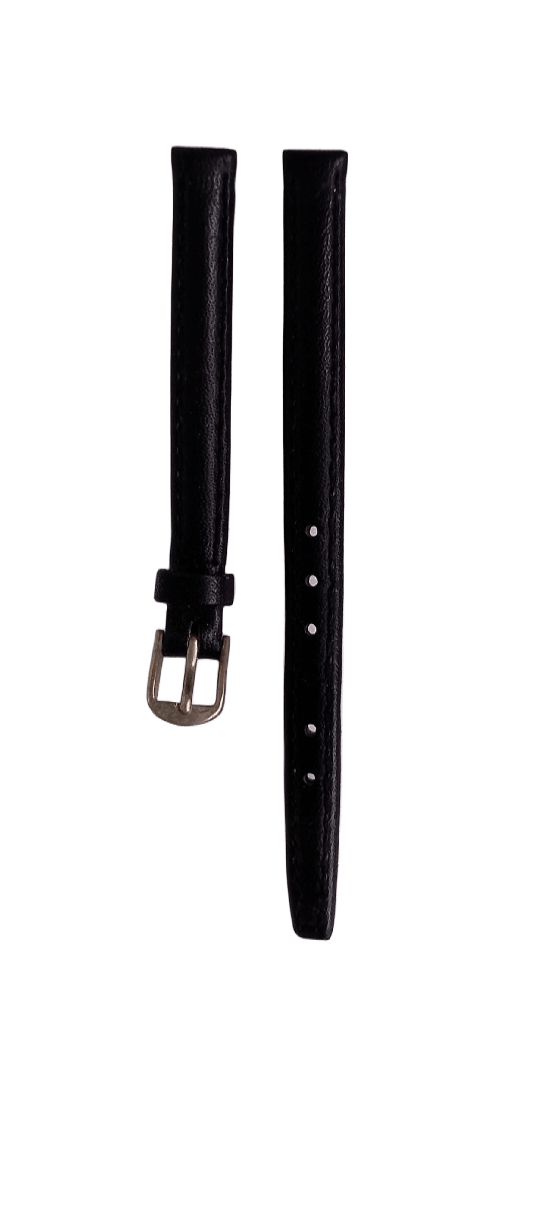 Ремешок для часов кожаный гладкий 8х150 мм Черный (2457С)