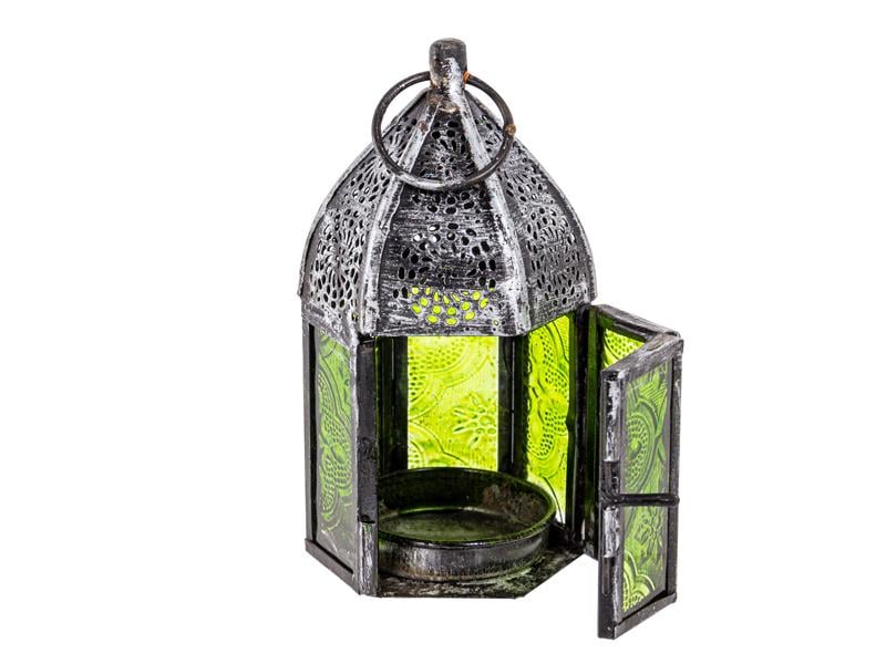 Подсвечник-фонарь Ладонь будды с цветным стеклом 13x5,5x5,5 см - фото 1