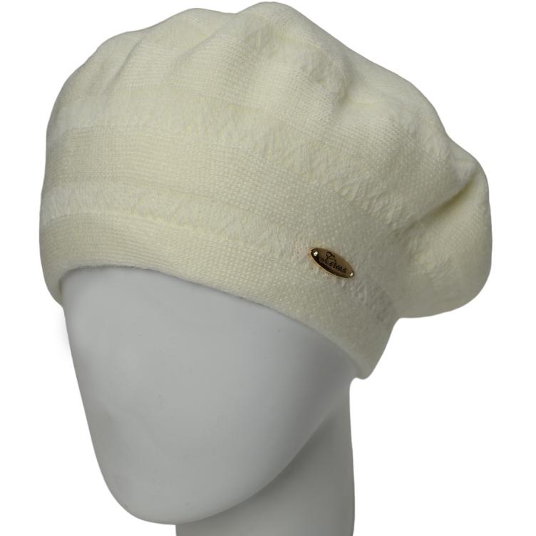 Берет женский Lirus Дона двойной на стойке Молочный