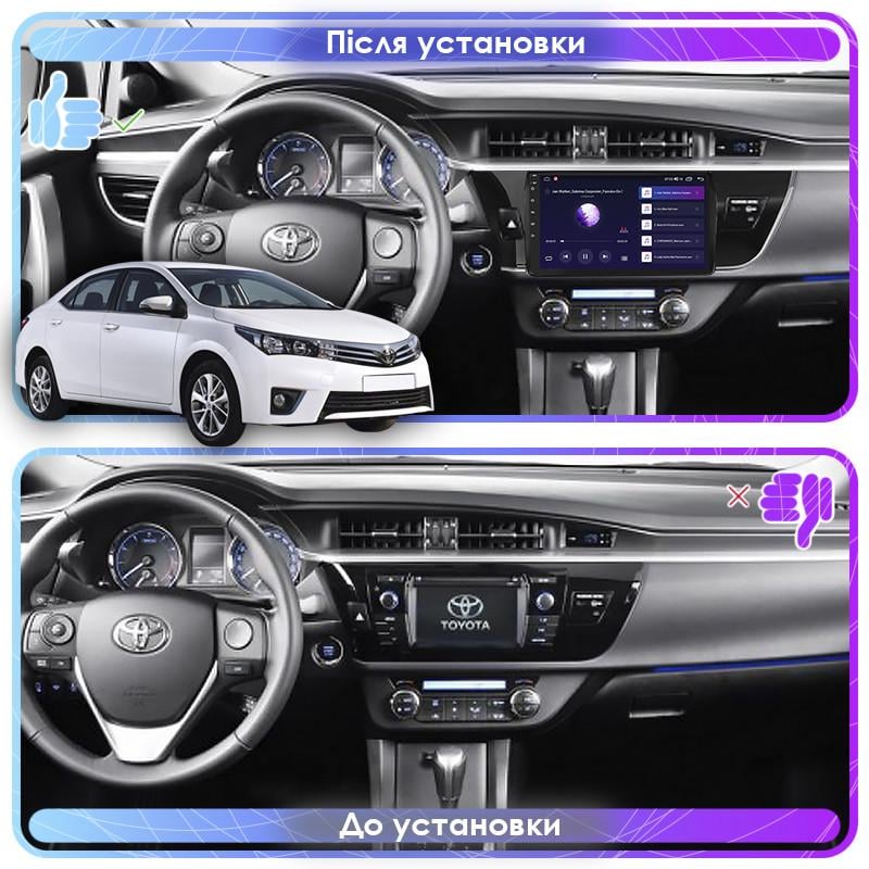 Магнітола штатна Lesko Toyota Corolla 2014-2017 10" 4+4G 64GB+CarPlay Premium GPS Android - фото 3