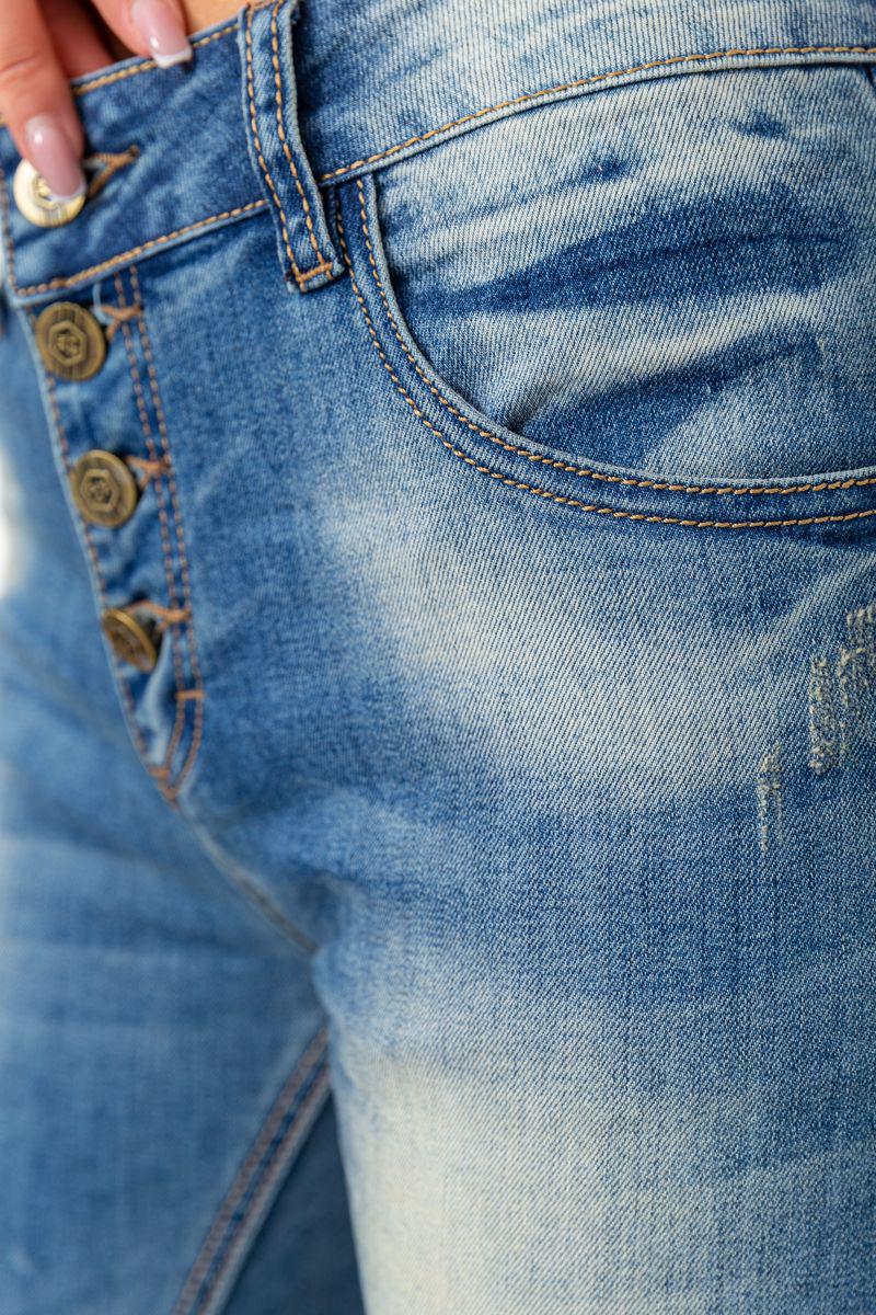 Джинсы женские с потертостями Ager 244RS04 р. 28 Синий (65f2d3f7a4b9607aef04ec6b) - фото 5