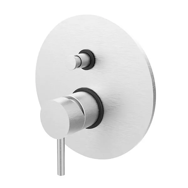 Смеситель для душа Paffoni Light с нажимным переключателем на 2 выхода Steel (LIG015ST)