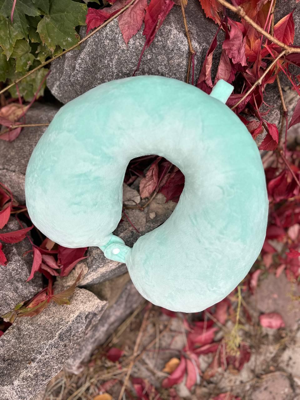 Подушка дорожня під шию 30х29х11 см Зелений - фото 2 Подушка дорожня під шию 30х29х11 см Зелений - фото 2