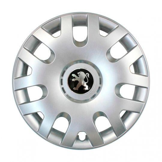 Ковпаки автомобільні SKS 204 R14 з логотипом Peugeot 4 шт. Сріблястий
