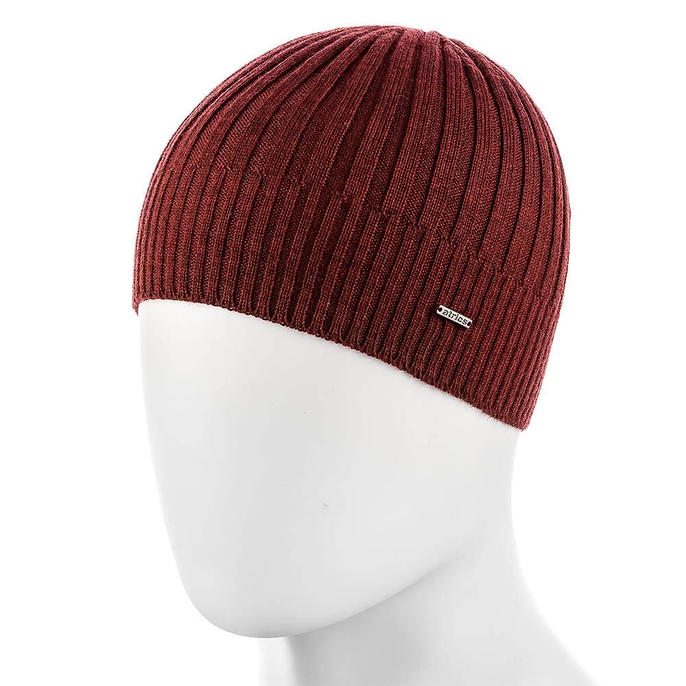 Шапка мужская Actrics MH01 одинарная без отворота рубчик Бордо