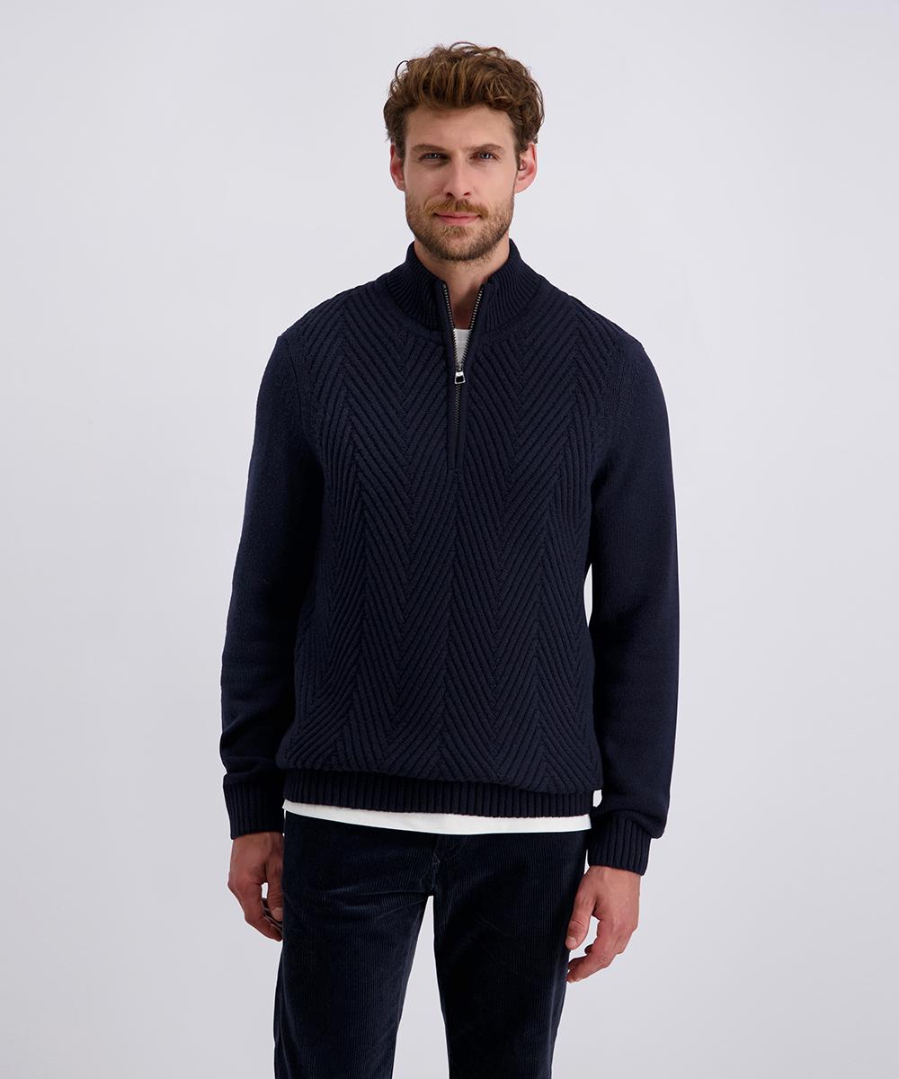 Свитер мужской Pierre Cardin на полумолнии L Темно-синий (C5 51552.5117.6325-L)