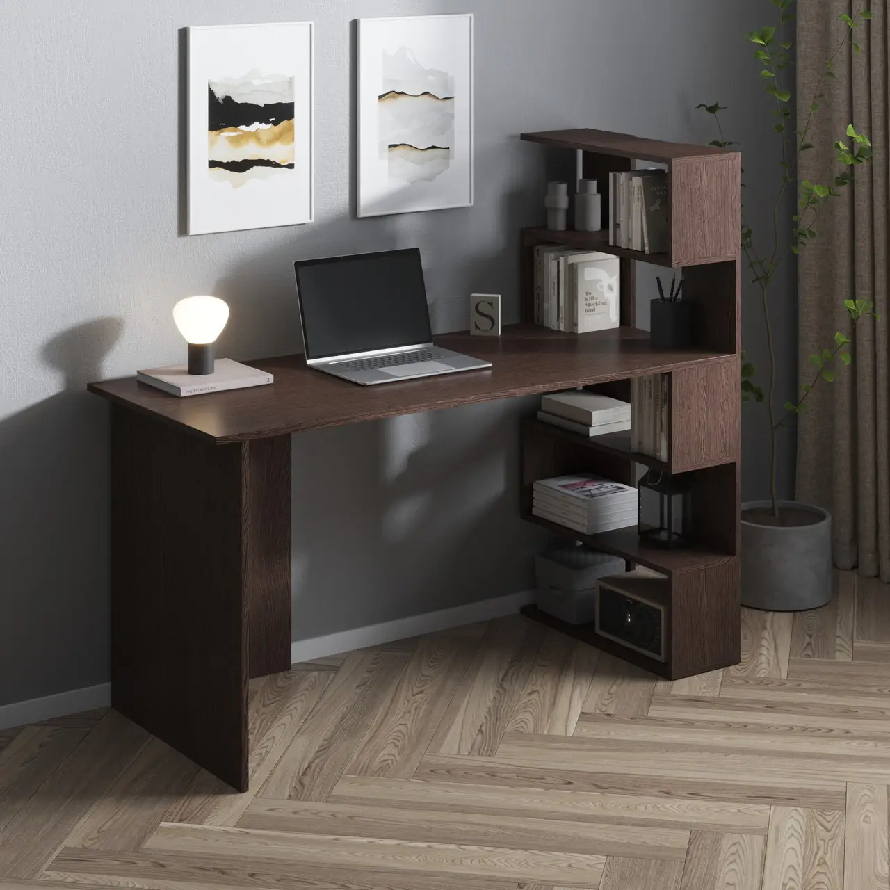 Письменный стол Open shelf с полками 1250х600х750 мм Венге Магия (13587502)