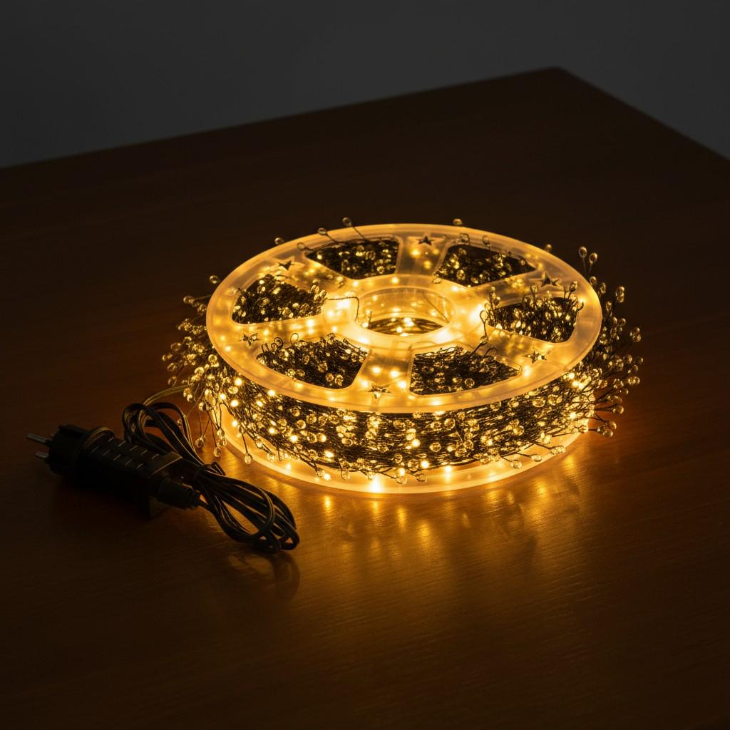 Гирлянда-нить сетевая комнатная роса хвойная лапа 100 м 3000 LED светодиодов Зеленый/Желтый (D3000L100MGY)