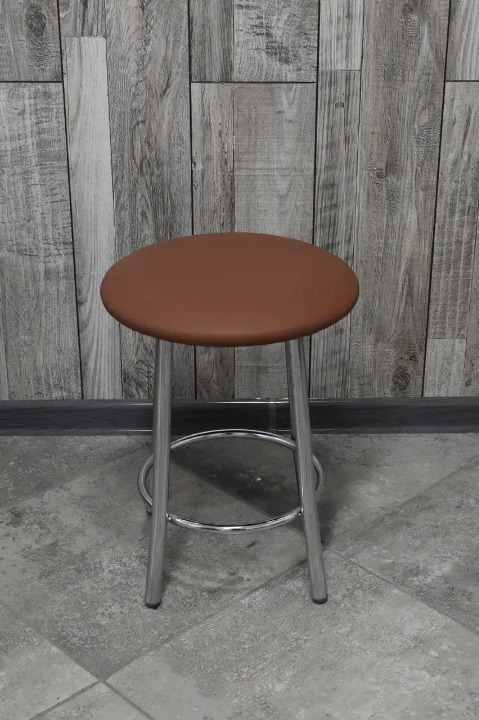 Табурет кухонний Муза металевий табурет із м'яким сидінням 30х45 см Коричневий/Хром