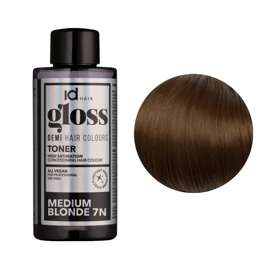 Краска для волос демиперманентная IdHair Gloss Toner 7N 7.0 Medium Blonde 75 мл