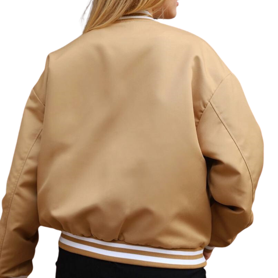 Бомбер жіночий L Бежевий (ЖО-3) - фото 2 Бомбер жіночий L Бежевий (ЖО-3) - фото 2