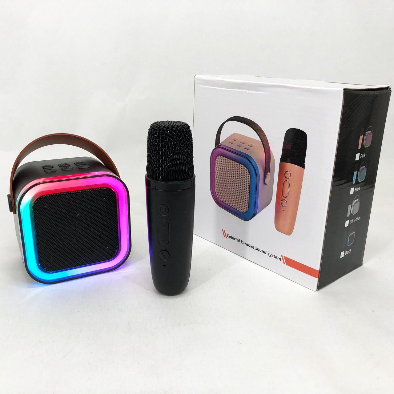 Колонка портативна з караоке мікрофоном та RGB підсвічуванням K12 /10W Bluetooth Чорний - фото 13