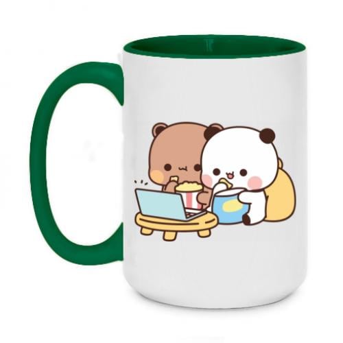 Чашка керамическая двухцветная Bubu and Dudu Chilling 420 мл Темно-зеленый (15866274-16-194564)
