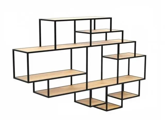 Стелаж Loft NS-1045 з полицями для роботи та кабінету Чорний (3075780114) (3075780114)
