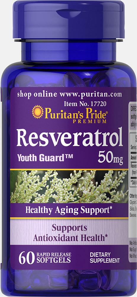 Ресвератрол Puritan's Pride Resveratrol 50 мг 60 Softgels Ресвератрол Puritan's Pride Resveratrol 50 мг 60 Softgels
