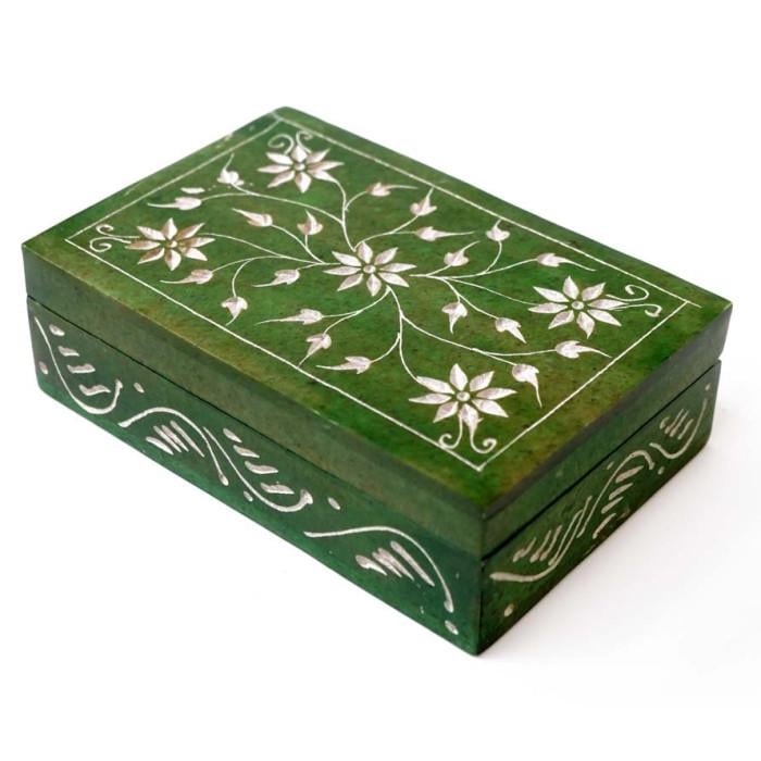 Шкатулка для бижутерии Цветы каменная (9170347)