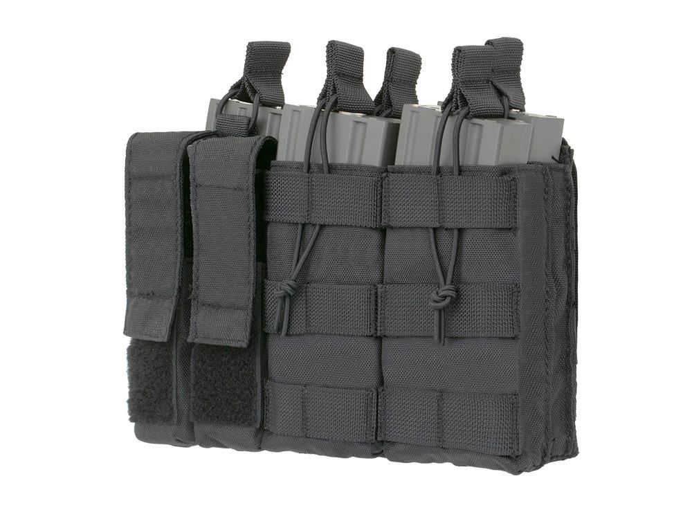 Подсумок для винтовки и пистолета 5,56/9 мм 5+2 тройной Черный Подсумок для винтовки и пистолета 5,56/9 мм 5+2 тройной Черный