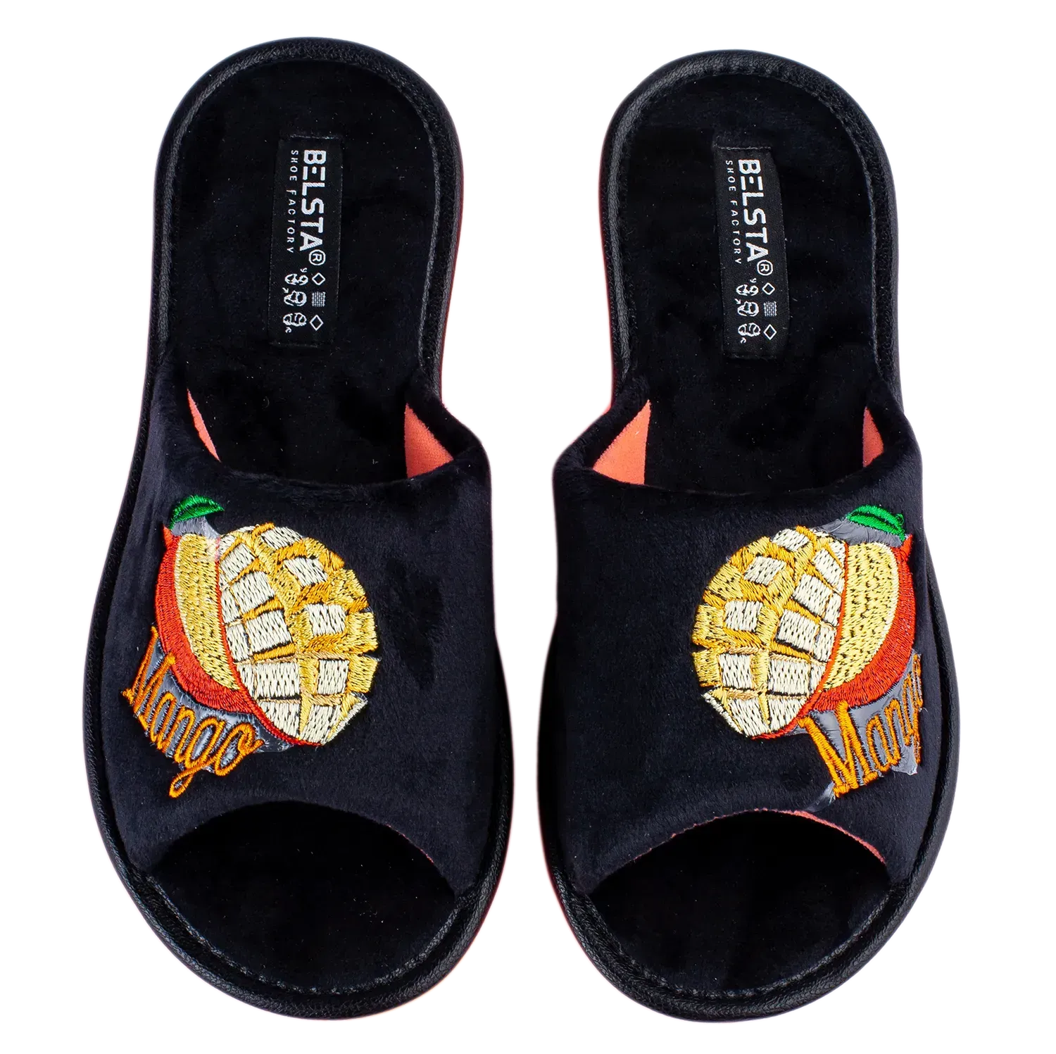 Домашние тапочки женские БЕЛСТА C-20k открытые велюровые с вышивкой р. 37 Черный - фото 2