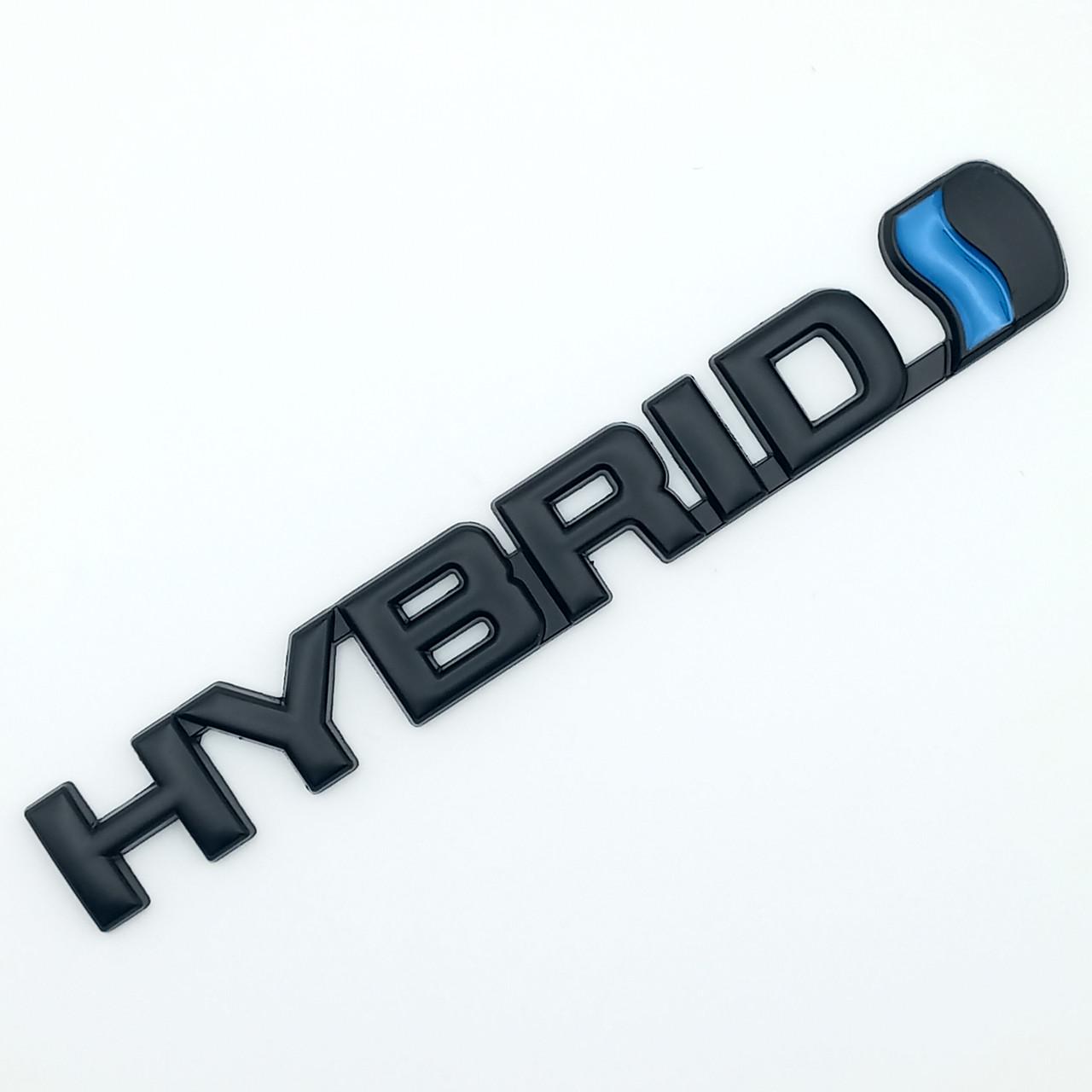 Емблема напис Hybrid Toyota метал 13,5х2 см Чорний матовий (2693907452)