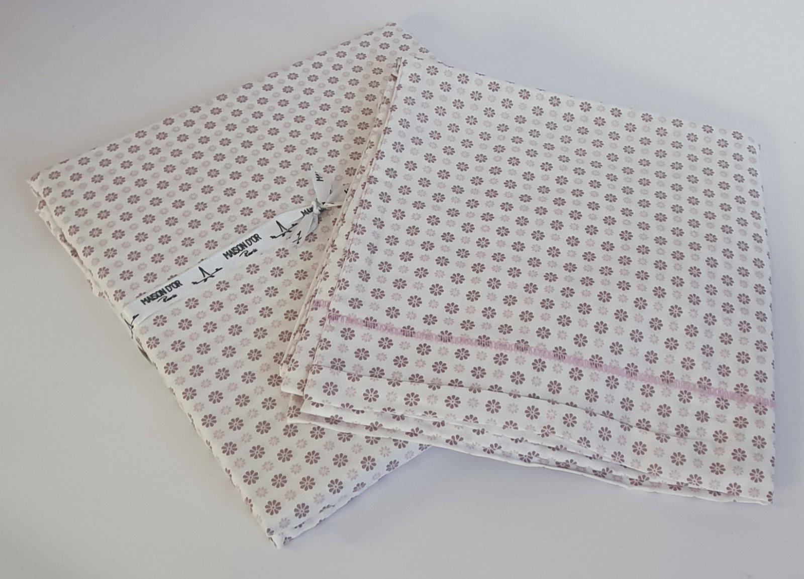 Простирадло з наволочками Maison D'or 180x200 + 50х70 ранфорс Deluxe Daisi Lilac (CN6017)