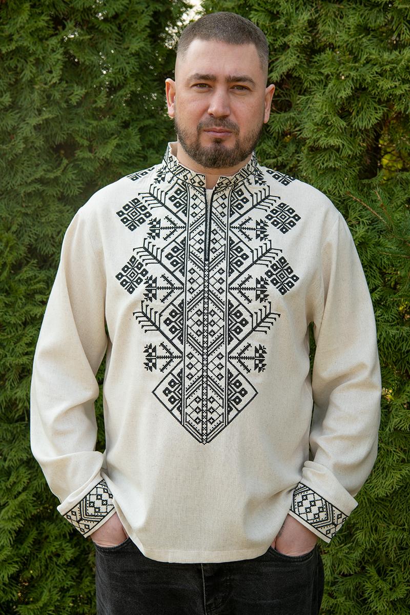 Вышиванка мужская льняная с длинным рукавом 4XL (2567592323)