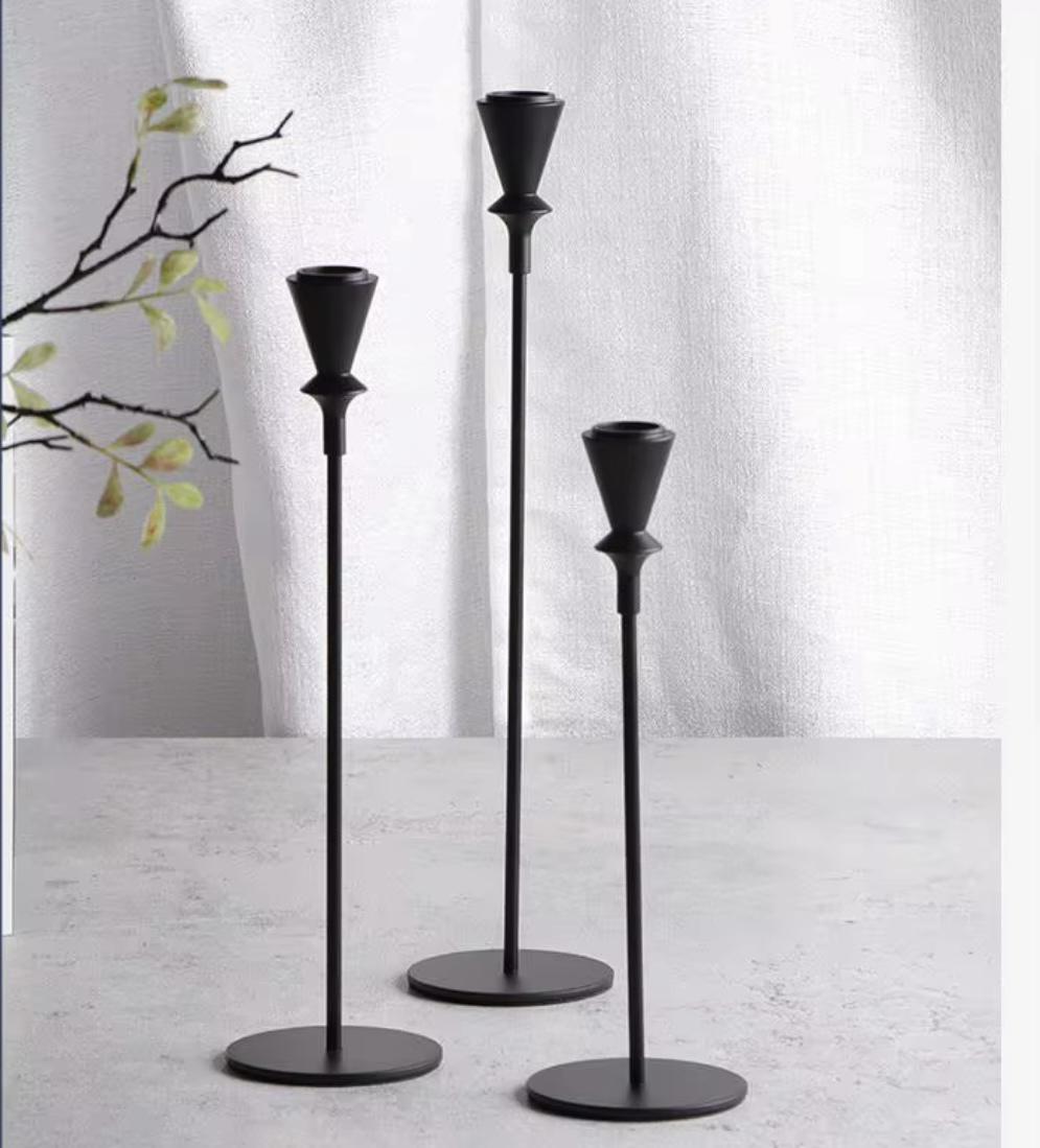 Набір підсвічників металевих Чорний мінімалізм 3 шт. 34х29х24 см Чорний (90805) - фото 2 Набір підсвічників металевих Чорний мінімалізм 3 шт. 34х29х24 см Чорний (90805) - фото 2