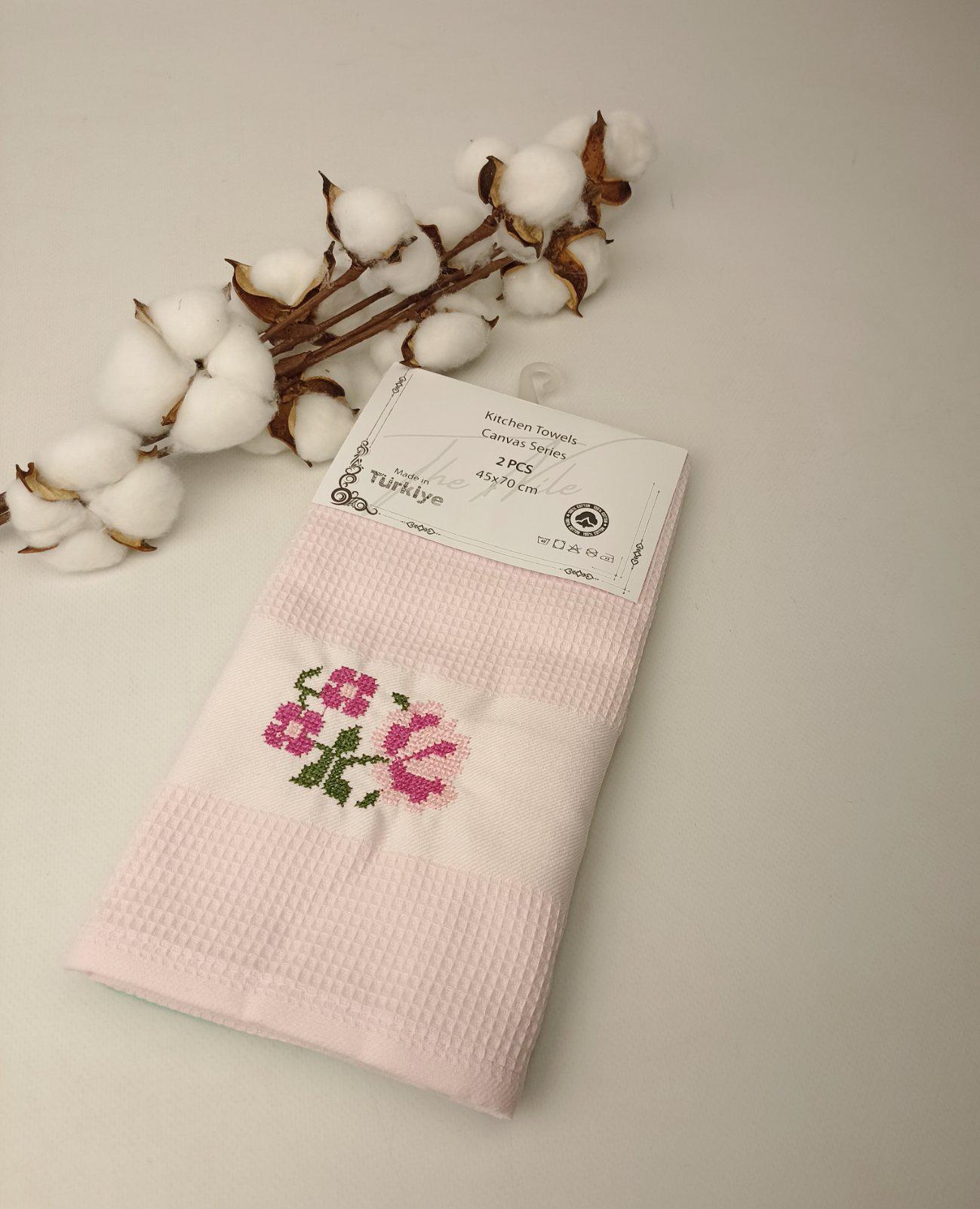 Набір вафельних рушників Canvas Series 2 шт. Green/Pink (CN37639)