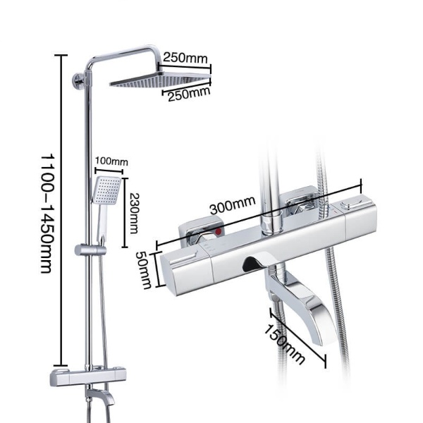 Душевая система Gappo G2491 с термостатом хром (G2491) - фото 4