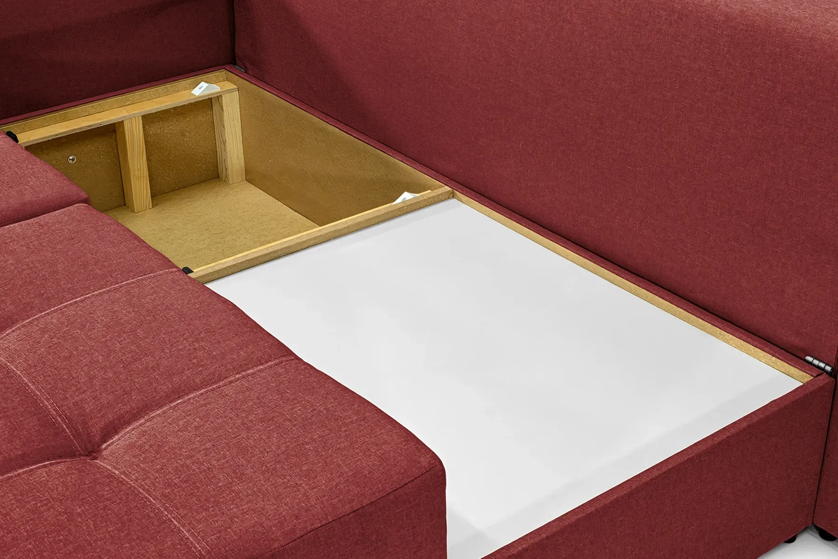 Диван угловой Домино 245х160 см Бордовый/Сонома (29557832) - фото 7