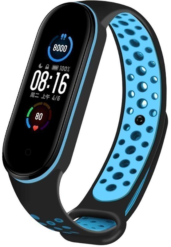 Ремінець UWatch Replacement Sports Strap for Mi Band 5/6/7 Black/Blue - фото 2