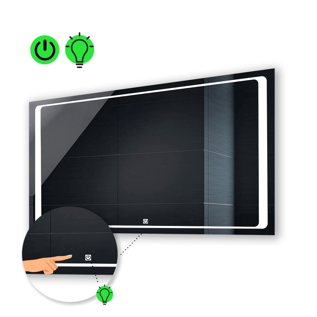 LED-зеркало 90x60 см с сенсорной кнопкой управления Emma (Emmag76)