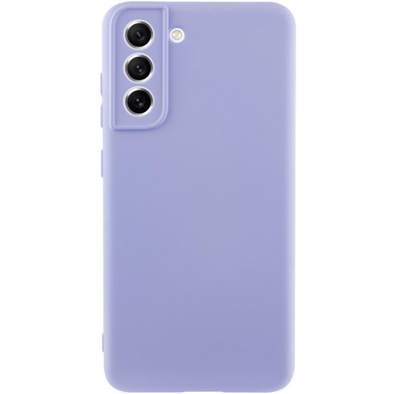 Противоударный чехол TPU GETMAN Liquid Silk Full Camera для Samsung Galaxy S21 Сиреневый / Dasheen