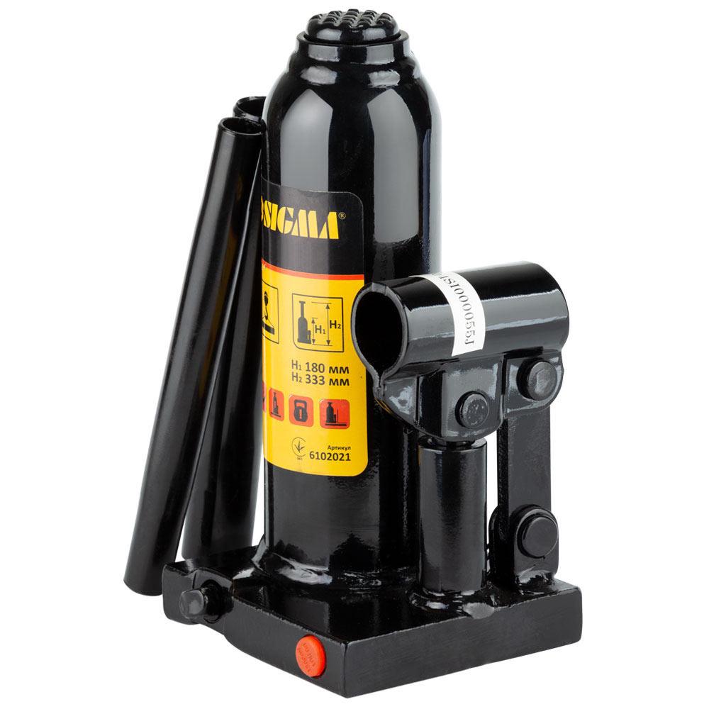 Домкрат гидравлический бутылочный Sigma 2 т 180-333 мм в кейсе (6102021)