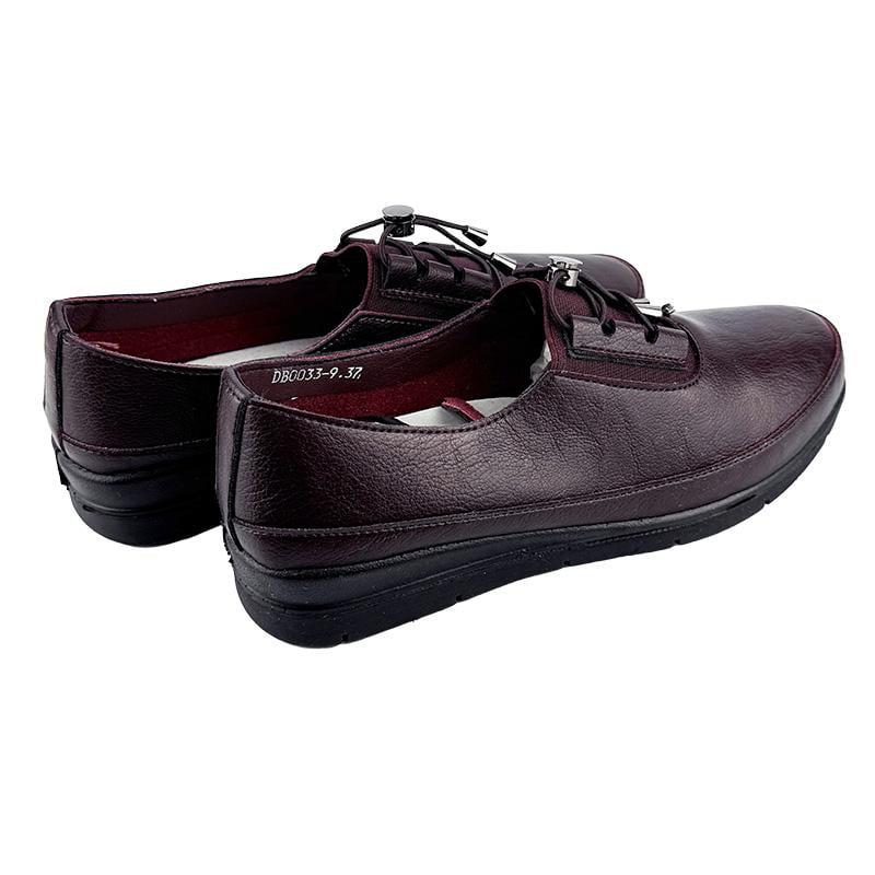 Мокасини жіночі шкіряні 2033-9 p. 37 23,5 см Бордовий - фото 4