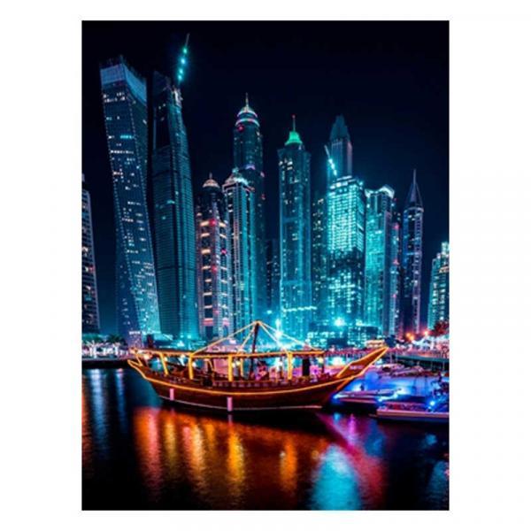 Алмазна мозаїка TK Group Нічне місто 40х30 см з рамкою в коробці (GB77486-mt)
