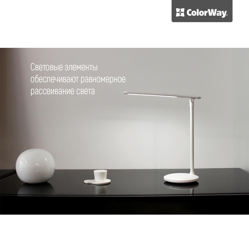 Лампа LED настольная ColorWay со встроенным аккумулятором White (CW-DL02B-W) - фото 6