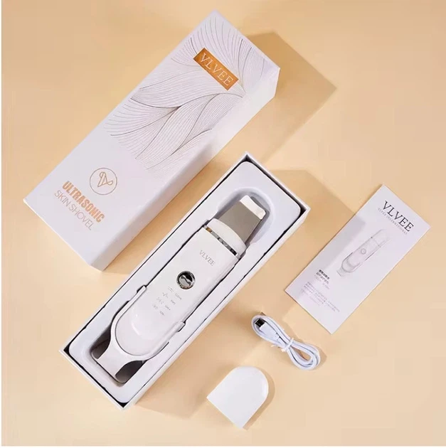Скрабер ультразвуковой для чистки лица Beauty skin VLVEE лифтинг и тонизация кожи/пилинг/глубокая очистка/питание кожи