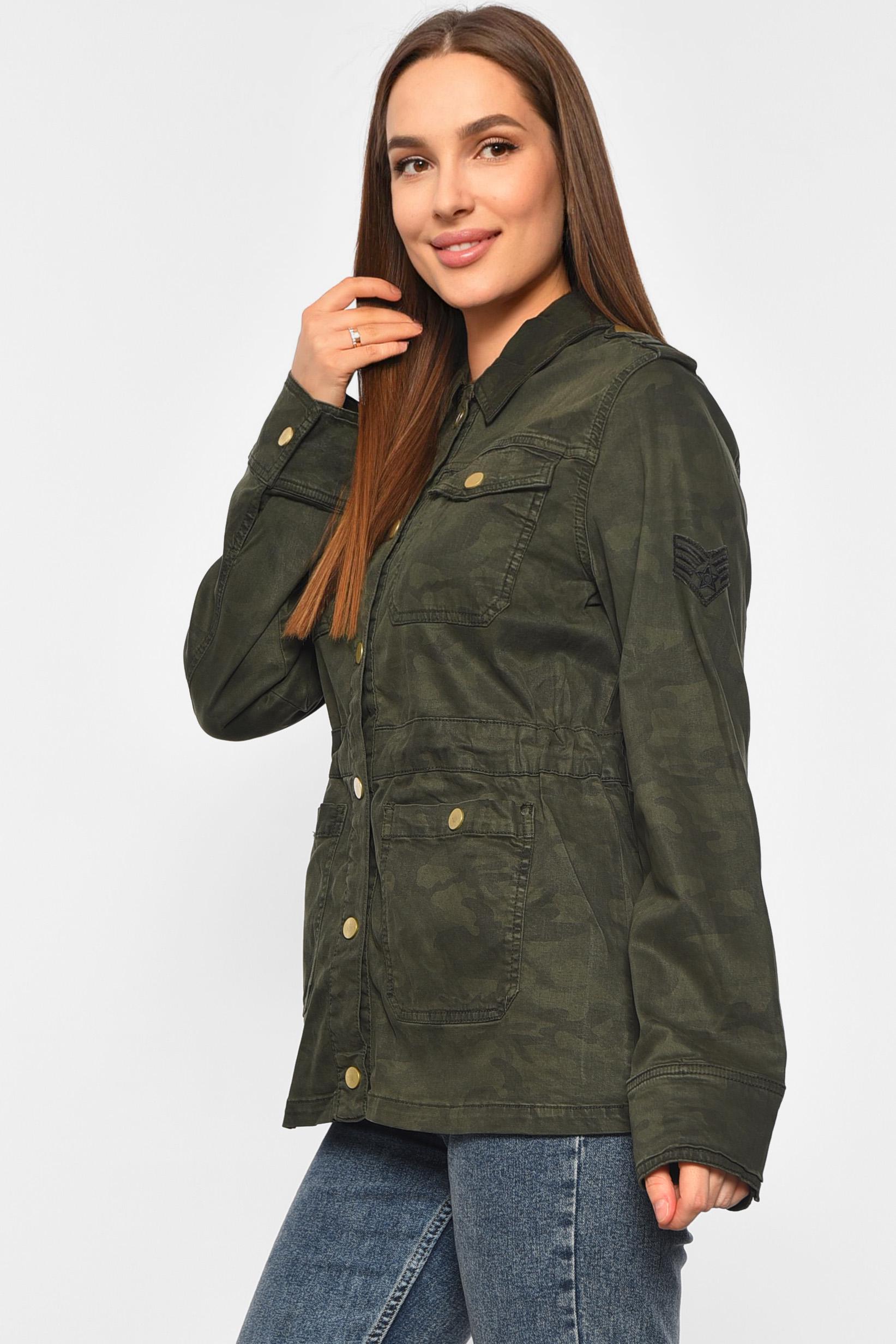 Джинсовка женская камуфляжная L Хаки (188074) - фото 2