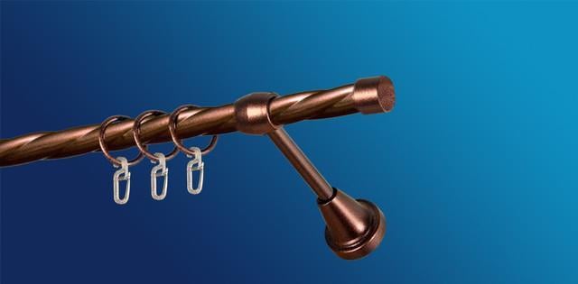 Карниз для шторы Plastidea Заглушка металлический витой одинарный с крючками D 16 мм 200 см Медь