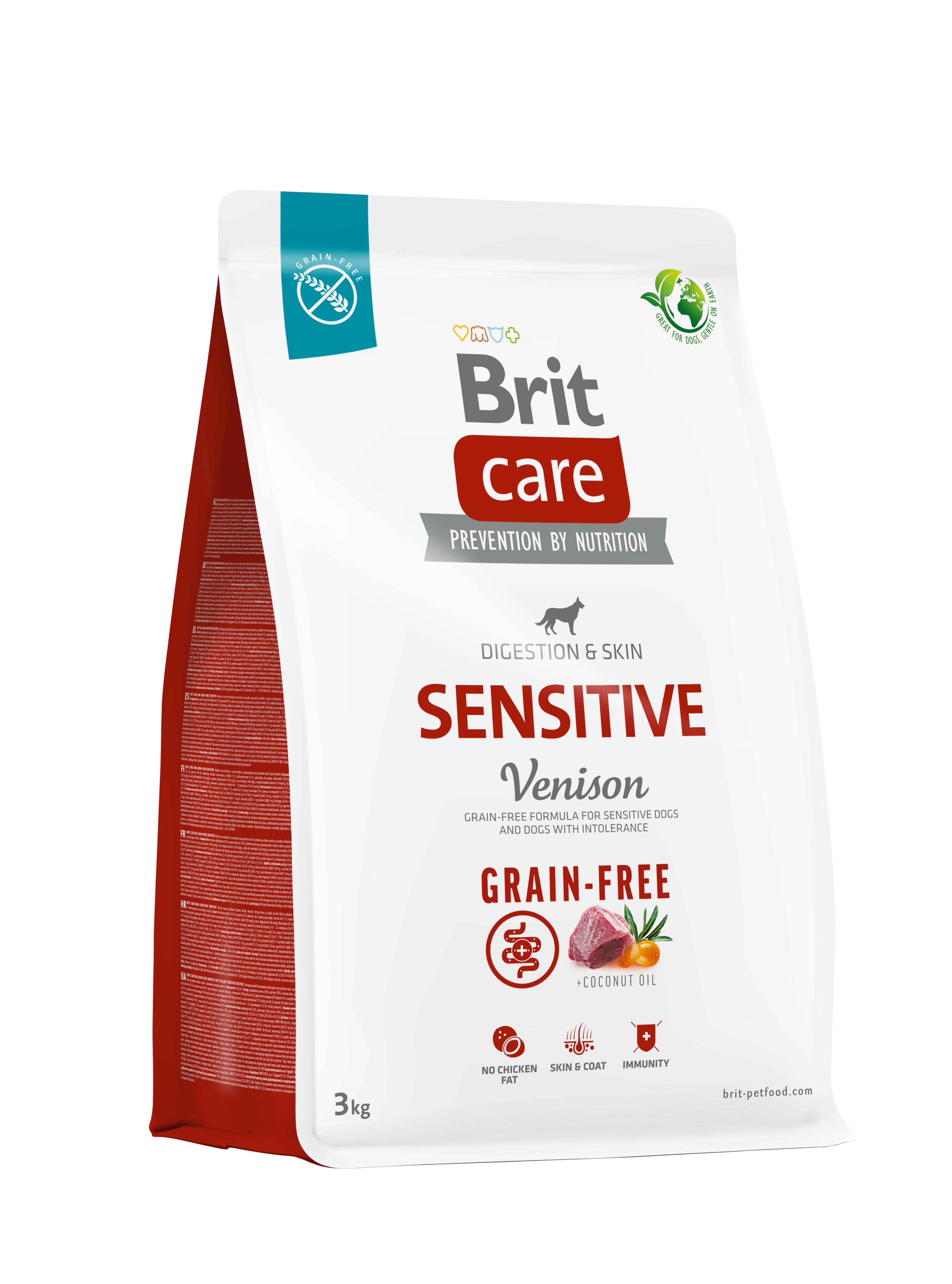 Корм для собак із чутливим травленням Brit Care Dog Grain-free Sensitive беззерновий з олениною 3 кг (172209)