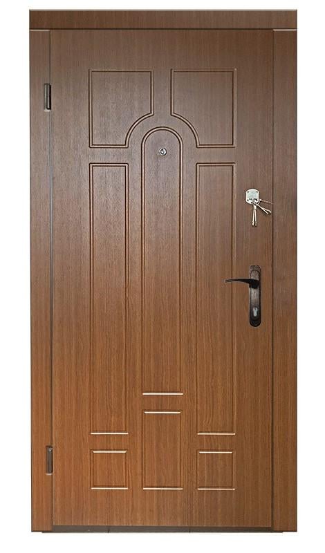 Двері вхідні і MSM Вулкан 63014 2 замки метал 1,2 мм МДФ ліві Горіх