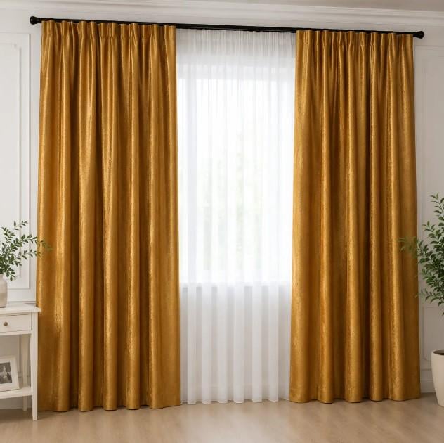 Шторы из ткани блекаут софт 1,5х2,7м2 шт. Золотистый (373ш 2)