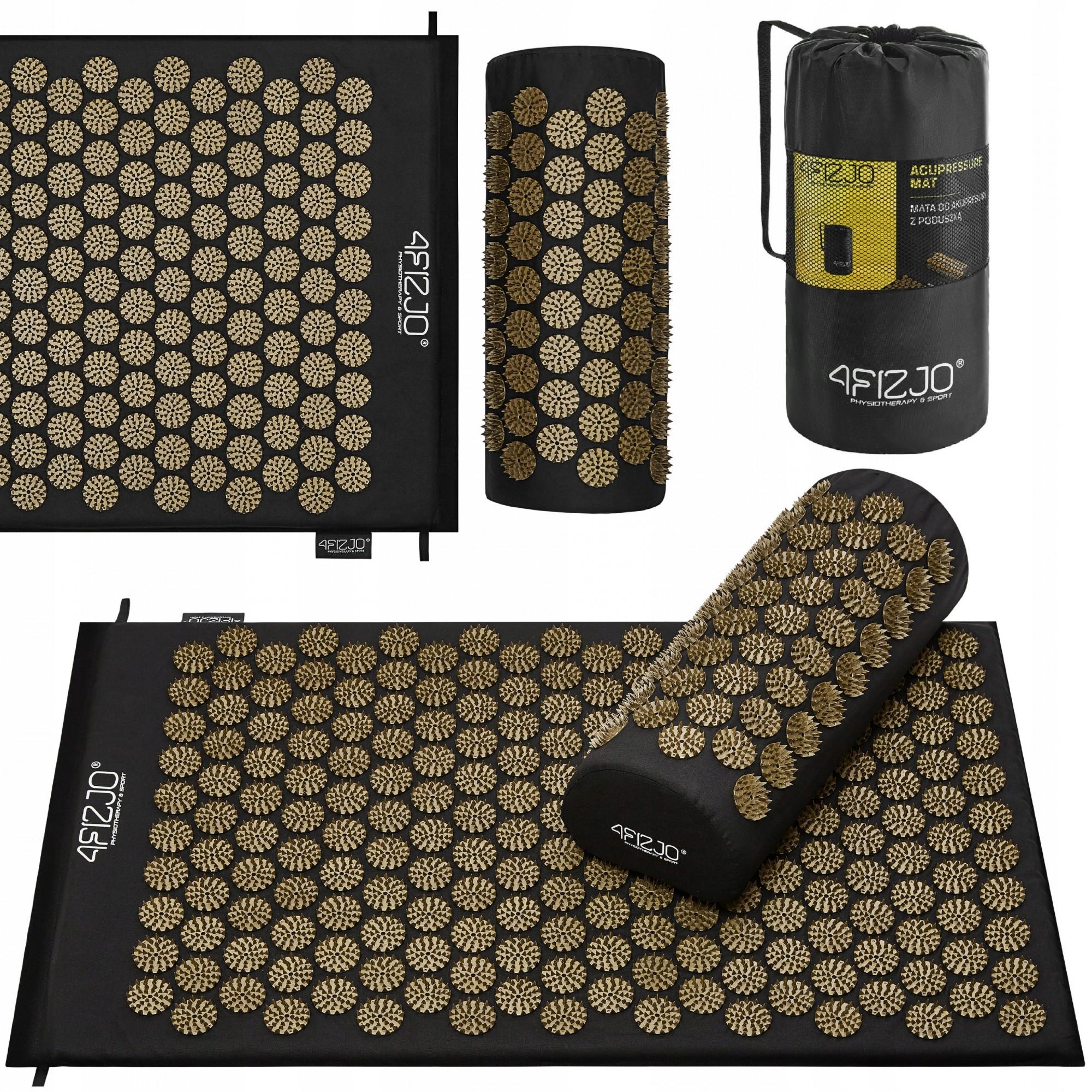 Коврик акупунктурный с валиком 4fizjo Classic Mat Black/Gold (P-5907739314987) - фото 5
