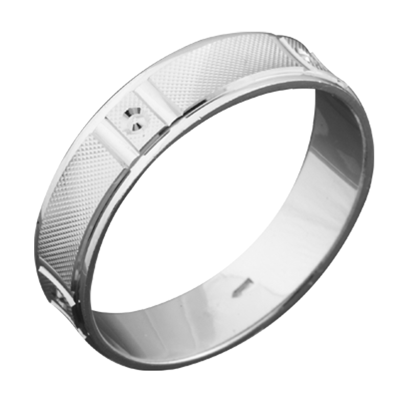 Обручка срібна з об’ємним геометричним візерунком р. 18