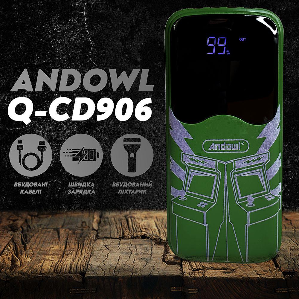 Повербанк Andowl Q-CD777 с переходником для роутера 15000 mah Зеленый (392fd754) - фото 2