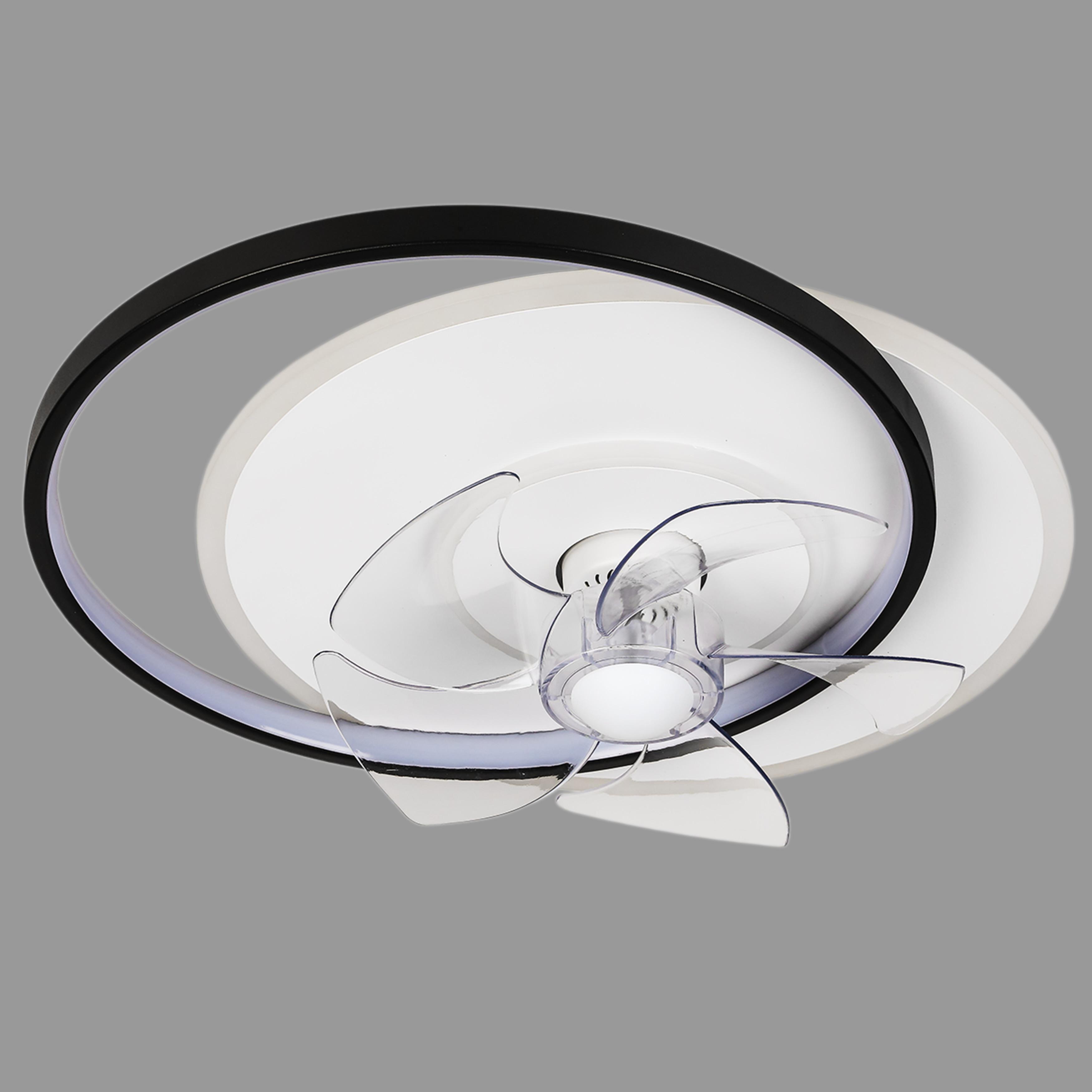 Люстра-вентилятор с пультом 48W 48 см (87-5088C BK+WH)