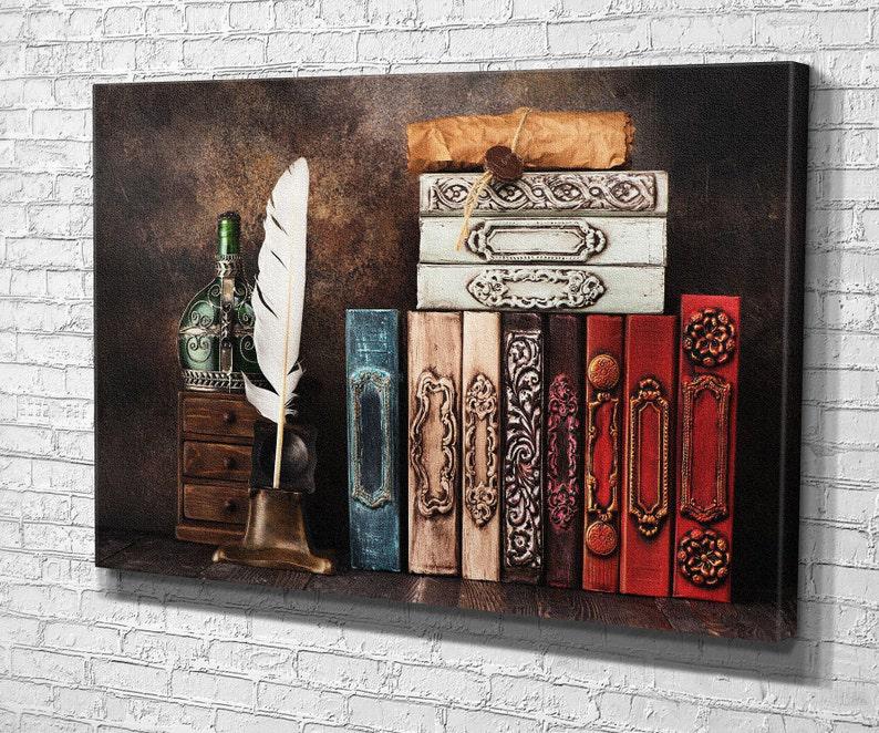 Картина для интерьера Старинные книги 51x34 см (859)