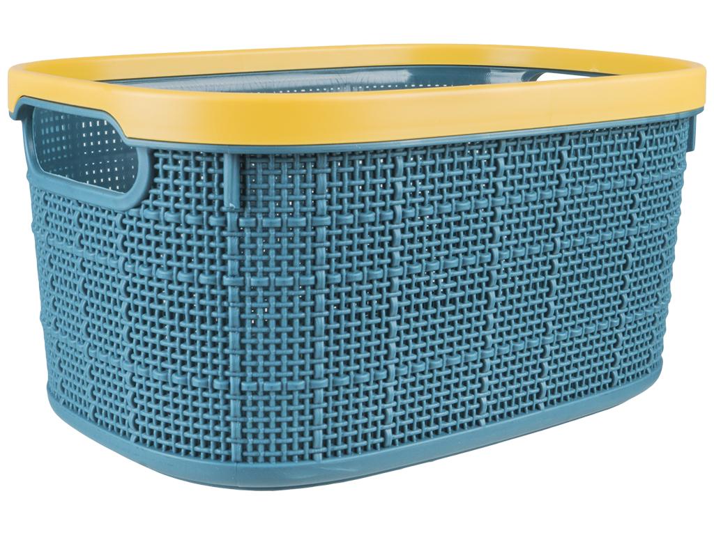 Корзина-плетенка с ручками 24,5х17,5х12 см Голубой (MMS-TD00912)
