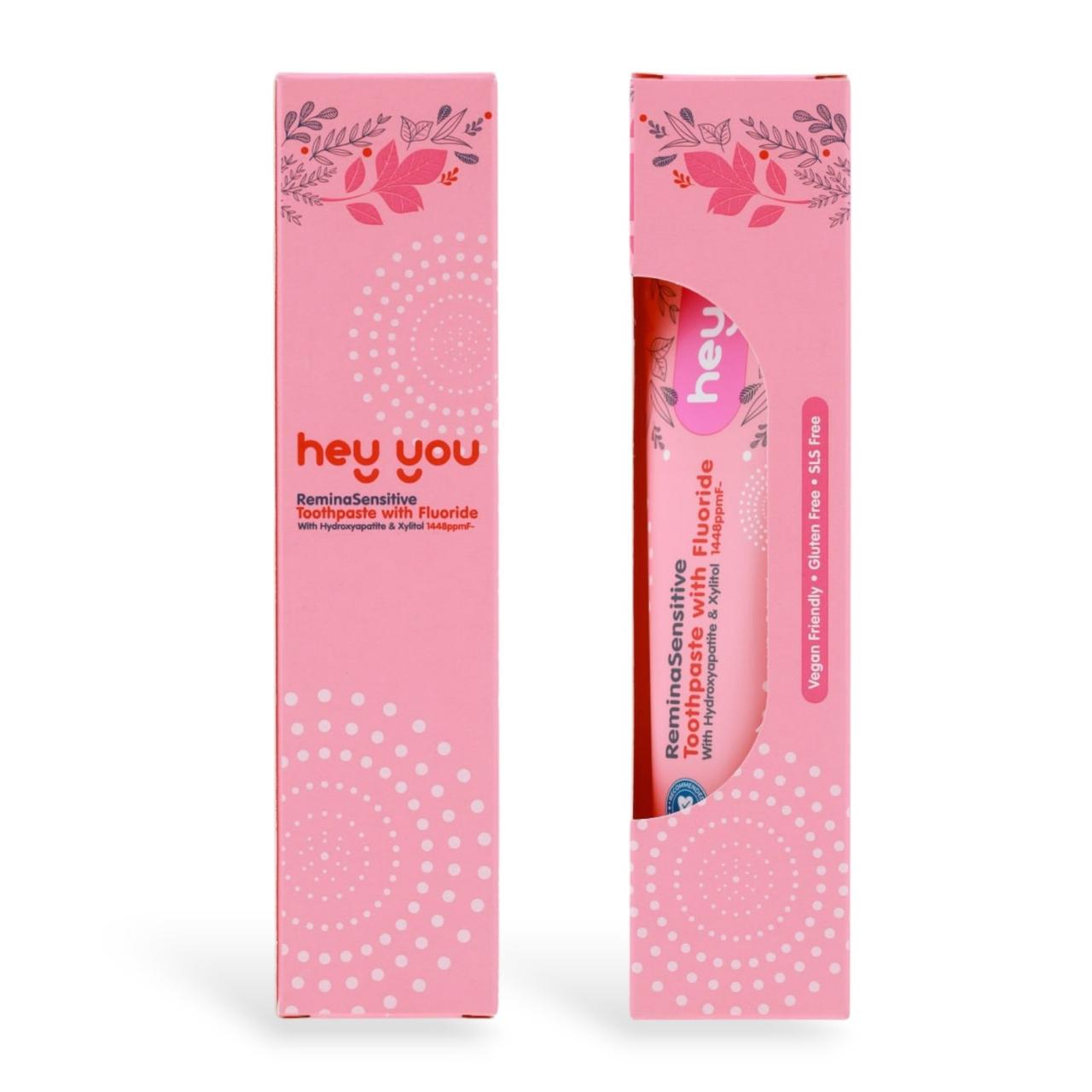 Зубная паста Hey You Remina Sensitive для чувствительных зубов 100 мл (48202838860254) - фото 2 Зубная паста Hey You Remina Sensitive для чувствительных зубов 100 мл (48202838860254) - фото 2