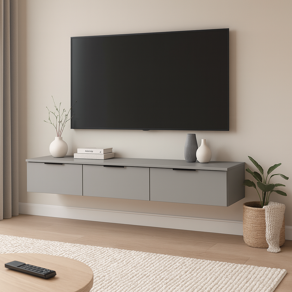 Тумба под телевизор ТВ1 SENAM 220х1400х360 мм ДСП Серая Мышка - фото 1 Тумба под телевизор ТВ1 SENAM 220х1400х360 мм ДСП Серая Мышка - фото 1